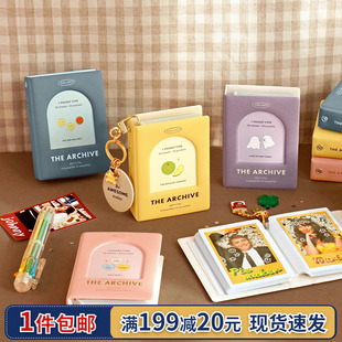 韩国iconic复古迷你拍立得相册3寸宝丽来相纸卡夹名片收纳册40张