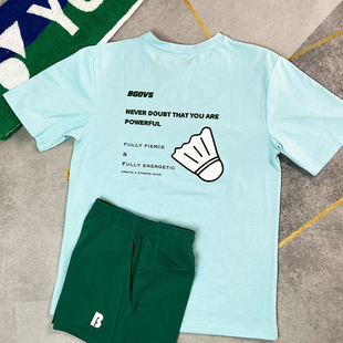 2023韩国新品 BGOVS羽毛球服男女弹力无感轻薄速干运动短袖 T恤正品