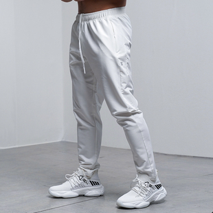 男运动裤 霸道肌肉秋季 跑步运动长裤 新款 训练休闲卫裤 白色健身裤