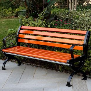 公园椅户外长椅子长凳庭院园林椅凳长条排椅座椅防腐实木铁艺铸铝