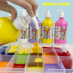 可水洗 大容量学生幼儿园儿童无毒绘画彩绘套装 水粉颜料手指画罐装