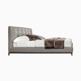 极简设计卧室布艺品质奢华床定制 进口软包现代简约北欧双人意式