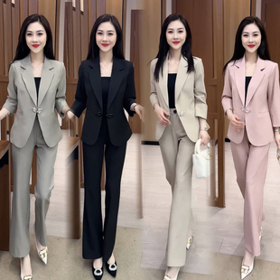 韩版 女神范西服两件套 2024春季 套装 新款 休闲修身 气质洋气时尚 西装