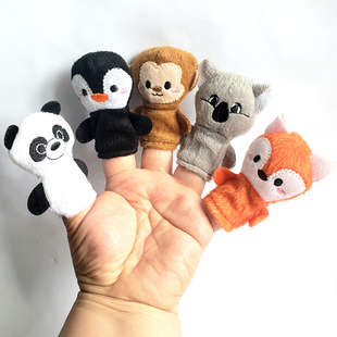 外贸原 单动物手指偶玩具猫兔狗鸡婴儿宝宝幼儿园讲故事道具1