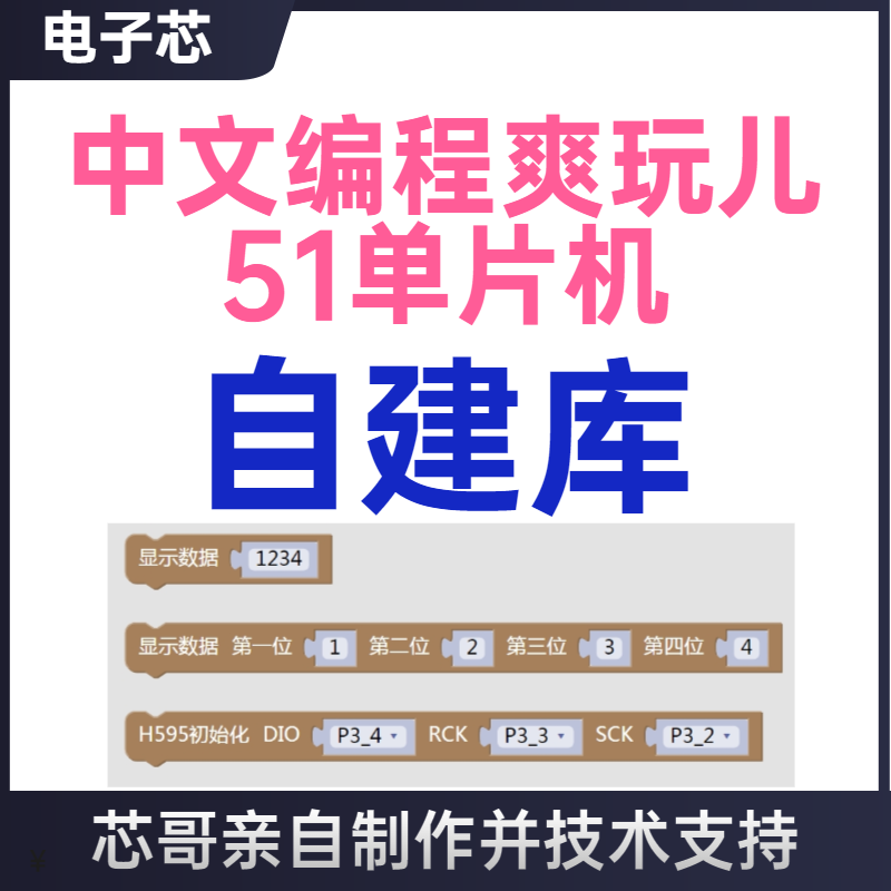 中文编程爽玩儿51单片机自建库方法C语言转换