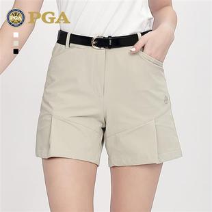 美国高尔夫短裤 弹力腰带透气速干显瘦裤 运动女裤 子 女春季
