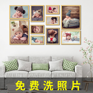 饰洗照片 宝宝照片墙儿童房男孩卧室创意组合免打孔卡通相框背景装