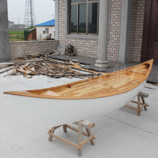 饰船道具船吊顶船景观花船小摆件 木船两头尖装 餐饮木船海鲜船欧式