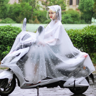 单人 全身加大夏季 骑行透明男防暴雨电动车雨披摩托雨衣女成人长款
