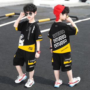 套装 童装 两件套 2023新款 男童街舞夏装 帅洋气中大儿童运动韩版 短袖
