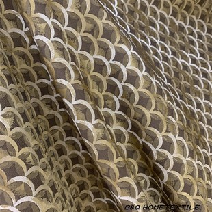简约客厅酒店窗帘样板间抱枕布料 现代休闲几何鱼鳞沙发套面料时尚