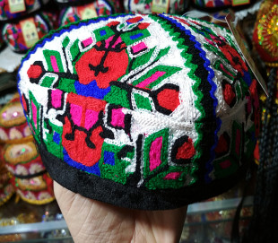 花色格来木花帽女款 新疆维吾尔民族手工制作吐鲁番美女爱带