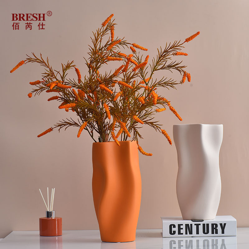 现代简约创意陶瓷花瓶摆件客厅插鲜花水培养餐桌艺术感干仿真花