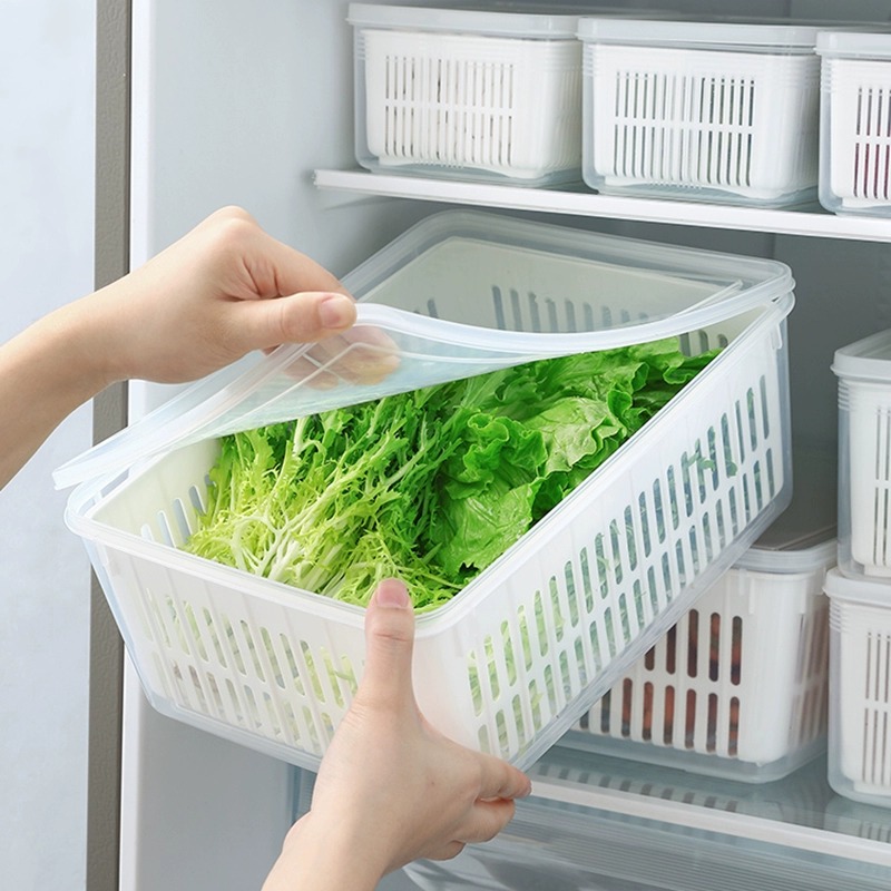 冰箱收纳盒沥水保鲜盒食品级厨房蔬菜鸡蛋水果冷冻收纳盒整理神器