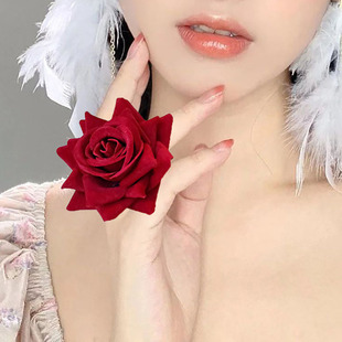 艺术考级玫瑰花朵指环手指花舞台表演道具网红拍照写真花苞戒指花