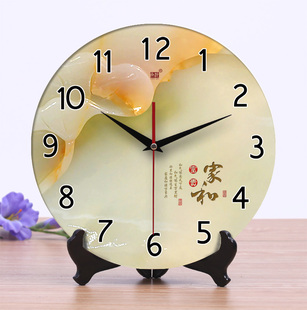 陶瓷钟表创意时钟客厅挂钟座钟两用静音仿玉雕大数字摆钟 承沁新品