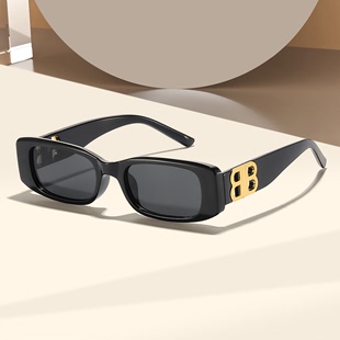 2023新款 女士方形太阳镜欧美跨境小框墨镜男网红时尚 高级眼镜 个性