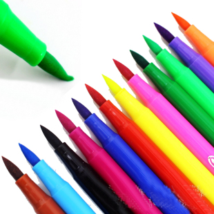 幼儿园小学生儿童绘画涂色勾线笔 盒装 24色 软头水彩笔