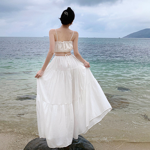 茶卡盐湖北海拍照好看泰国日本超仙女裙青海湖旅游裙子旅拍连衣裙