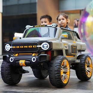 超大双人儿童电动车四轮双座小孩汽车可坐大人玩具车宝宝越野童车