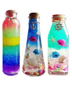 手工彩虹瓶海洋瓶星空瓶水宝宝许愿瓶全套材料木塞玻璃漂流瓶diy