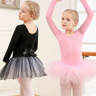 跳舞衣芭蕾舞裙女童中国舞演出服幼儿练功服 舞蹈服儿童女秋冬长袖