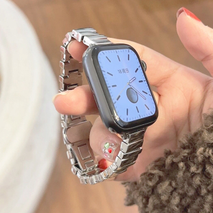 不规则金属不锈钢链条iwatch表带s9适用applewatch苹果手表s8新款