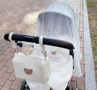 定制韩系婴儿车挂包多功能小熊妈咪包宝宝遛娃神器配件置物袋