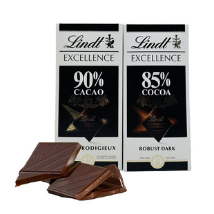 90%85%99%特醇纯可可黑巧克力100克 进口lindt瑞士莲特级排装
