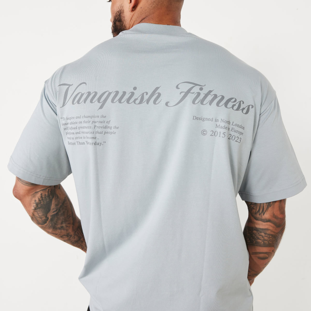 大爱水洗灰 VANQUISH t恤 VQ简约字母运动健身宽松全棉垂感短袖