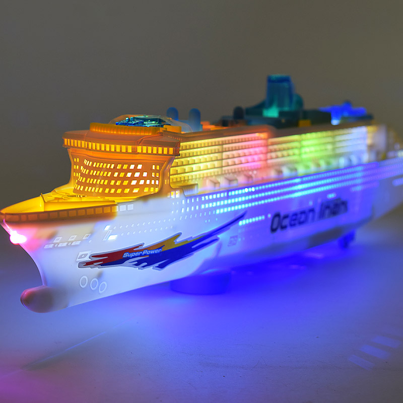 大号豪华游轮模型轮船快艇 电动灯光音乐万向 儿童电动玩具 包邮