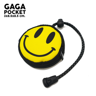 泰国潮牌GAGASHOP笑脸钥匙包零钱耳机包挂件汽车帆布便携抽拉设计