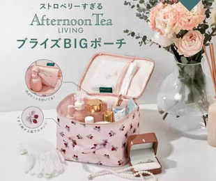 日本杂志附录收纳包多功能野草莓派对收纳包大号箱型化妆品整理包