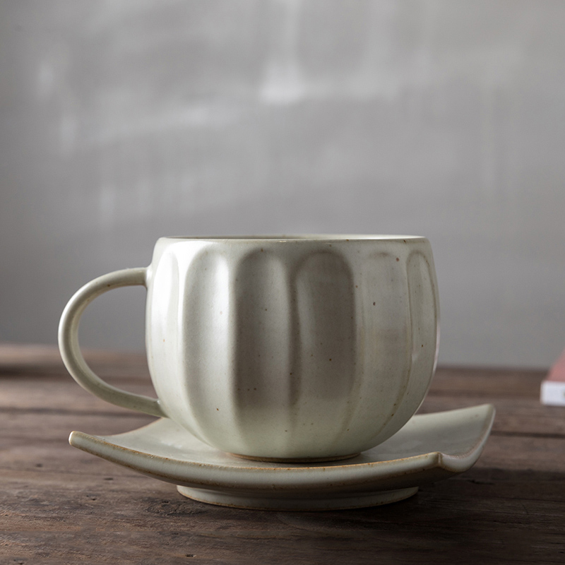 器昔手工手冲创意北欧风优雅咖啡杯带碟带勺家用单个大肚杯250ml