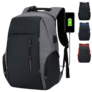 多功能USB背包大容量双肩包可印logo 商务包笔记本电脑包 跨境男士