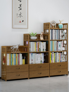 书架置物架落地简约现代实木学生书柜桌上多层省空间儿童卧室家用