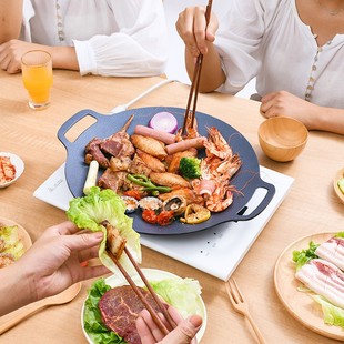 炉铁板烧户外05 烤盘家用麦饭石电磁燃气烤肉锅烧烤盘卡式 定制韩式