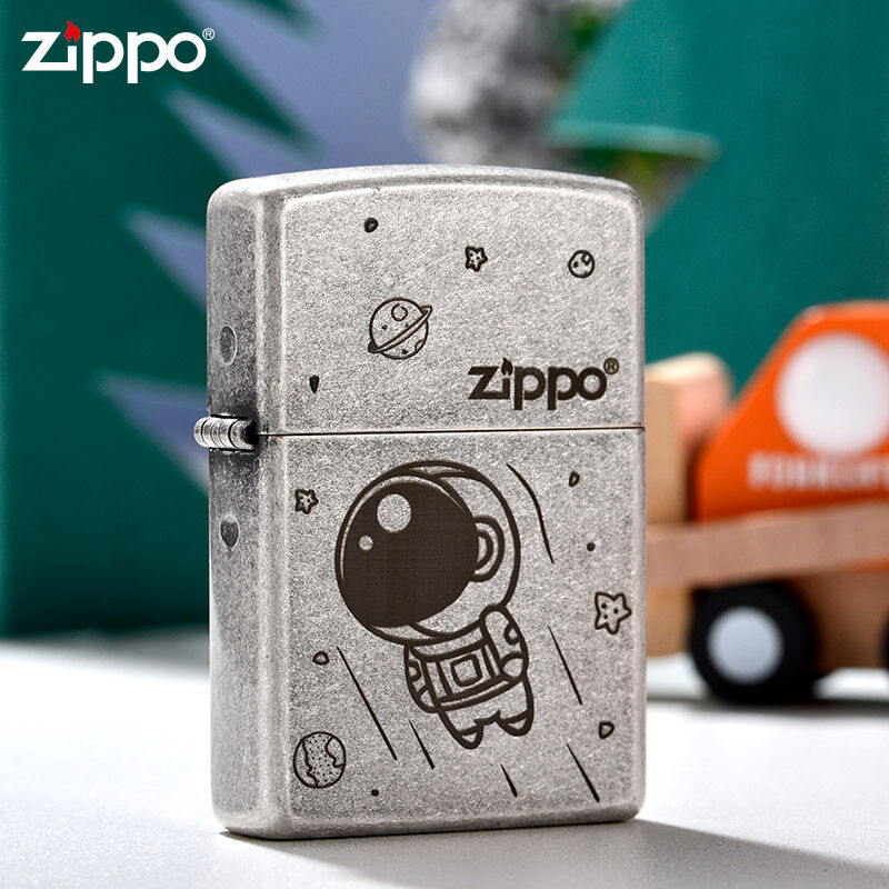 Zippo打火机正版 古银蚀刻星空宇航员 ZPPO防风煤油机 送男友礼物
