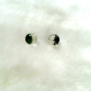 绿幽灵散珠单珠6mm7mm老矿无红皮天然水晶宝石绿幽灵聚宝盆珠散珠