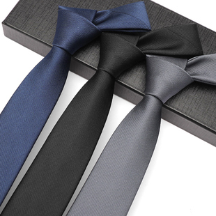 黑色领带男潮学生正装 衬衫 窄手打女 职业结婚细斜纹藏青色6cm韩版