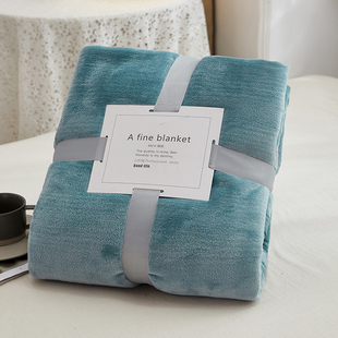 毛毯柔软透气空调毯单双人沙发卧室法兰绒珊瑚绒夏天纯色盖毯 夏季