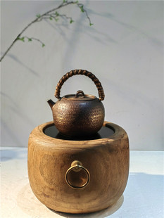 千瓦遥控电茶炉 铜木茶炉改造 213 日本木火钵 电炭双用 围炉煮茶