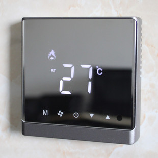 新品 黑色灰色水地暖控制面板 恒温液晶地热温控开关 水采暖控制器