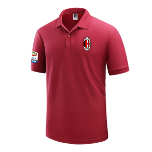 AC米兰Milan意甲训练队服男装 短袖 夏装 t恤足球衣服 运动翻领Polo衫