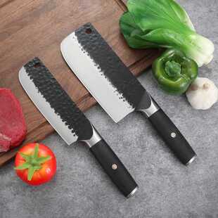 手工锻打菜刀家用厨师专用超快锋利切片刀斩切两用刀厨房切肉刀具