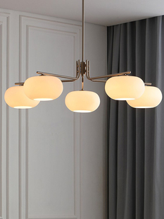 客厅灯柿子吊灯北欧简约现代中古卧室餐厅极简高级感设计师主灯具