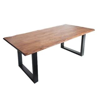 厂会议桌现代实木桌条形电脑桌家用简约办公客厅书桌长条桌铁艺新