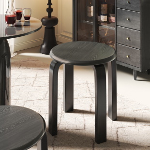 家用加厚实木凳子可叠放餐桌椅子现代简约餐凳客厅高凳备用圆凳
