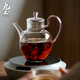 泡茶壶带过滤煮茶茶壶围炉冲茶壶 九土玻璃执壶花茶壶仿宋手中式