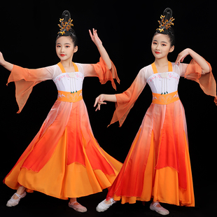 儿童古典舞演出服女童飘逸民族裙舞蹈服中国风采薇表演服装 新款 款
